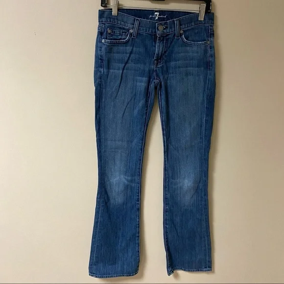 7 For All Mankind Size 26 Jeans Blue Midrise Bootcut Y2K - Picture 2 of 8